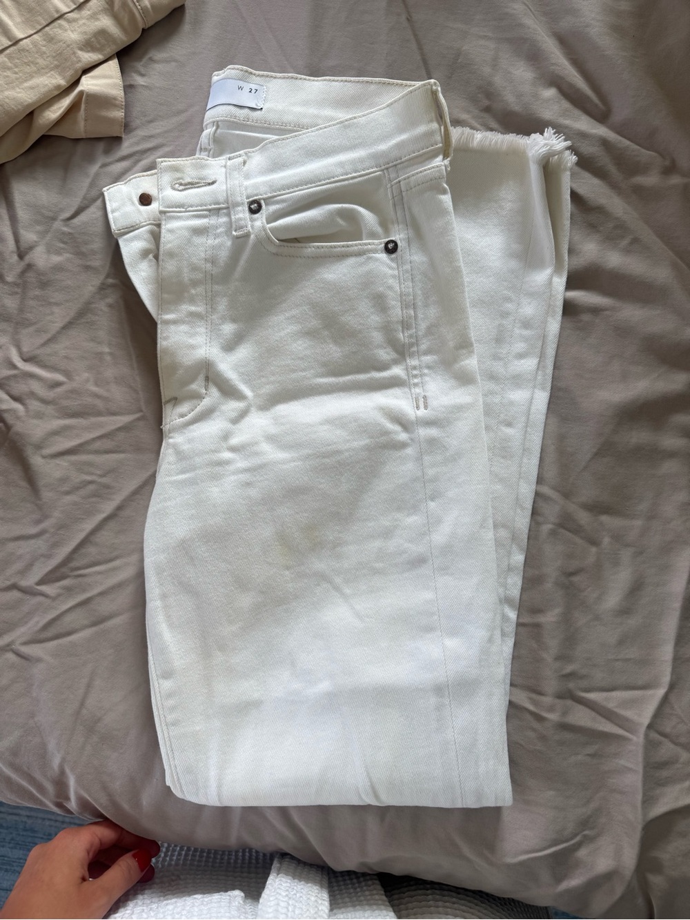 AYR Off-White Straight-Leg Jeans - Picture 3 of 8